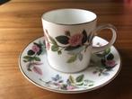 Luxe porseleinen koffiekop en schotel van Wedgwood rozen., Ophalen of Verzenden, Zo goed als nieuw, Wedgwood, Kop(pen) en/of Schotel(s)
