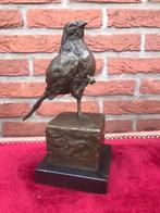 bronzen beeld van een vogel op één pootje, Antiek en Kunst, Ophalen of Verzenden, Brons