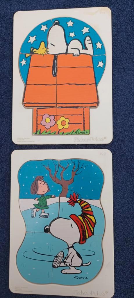 Vintage Fisher Price Snoopy puzzels 1960. Hout met kunststof, Kinderen en Baby's, Speelgoed | Fisher-Price, Gebruikt, Speelset