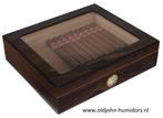 HUMIDOR WALNOOT EDITION GROOT VENSTER MERKHUMIDOR ANGELO h15, Verzenden, Nieuw, Tabaksdoos of Verpakking