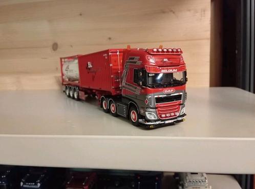 Daf XF SL Logistics container chassis Tekno, Hobby en Vrije tijd, Modelauto's | 1:50, Nieuw, Bus of Vrachtwagen, Tekno, Ophalen of Verzenden