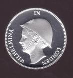 1 Gulden 1940 "Wilhelmina in Londen" herslag Proof 25 euro, 1 gulden, Zilver, Ophalen of Verzenden, Koningin Wilhelmina