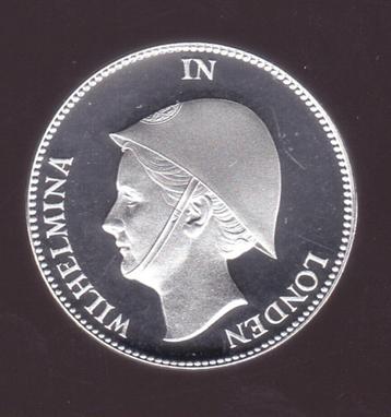 1 Gulden 1940 "Wilhelmina in Londen" herslag Proof 25 euro beschikbaar voor biedingen