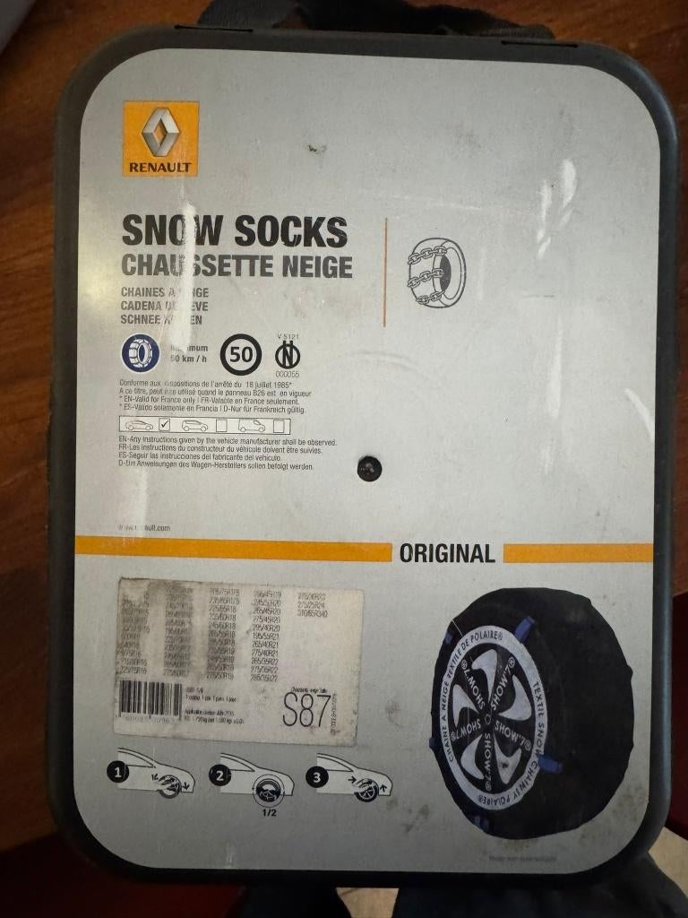 Sneeuwketting Renault Sneeuwsokken, Auto diversen, Sneeuwkettingen, Ophalen, Nieuw