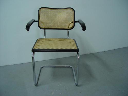 Marcel Breuer design stoel model S 64, Ceska, ARMLEGGERS, Huis en Inrichting, Stoelen, Gebruikt, Eén, Hout, Metaal, Riet of Rotan