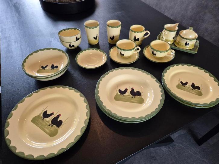 Haan en Kippen Servies, Antiek en Kunst, Antiek | Servies compleet, Ophalen