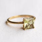 10K gouden solitaire ring met Prasioliet - maat 17,25, Sieraden, Tassen en Uiterlijk, Ringen, Ophalen of Verzenden, Zo goed als nieuw