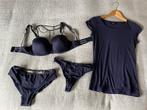 Marlies Dekkers marine set bh 70e string/ slip/ shirt mt M, Kleding | Dames, Ondergoed en Lingerie, Ophalen of Verzenden, Blauw