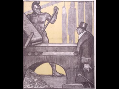 Economische druk tijdens Eerste Wereldoorlog op spotprent, Antiek en Kunst, Kunst | Litho's en Zeefdrukken, Verzenden