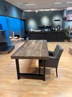 landelijke eettafel en 6 stoelen, Huis en Inrichting, Tafels | Eettafels, Ophalen, Gebruikt, Teakhout, 150 tot 200 cm