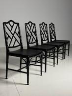 4x Faux Bamboo chippendale Stoel zwart, Ophalen, Gebruikt, Zwart, Vier