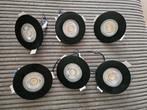 Inbouw spot zwart 6 stuks, Ophalen of Verzenden, Zo goed als nieuw, Metaal of Aluminium, Inbouw