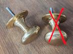 1 Messing deurknop met rozet, Ophalen of Verzenden, Gebruikt, Koper of Messing, Klink of Kruk