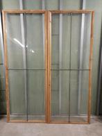 Set houten glasdeuren met stalen frame – 234 x 91 cm, Gebruikt, Minder dan 100 cm, 25 tot 50 cm, Glas