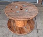 Kabelhaspel bijzettafel, Minder dan 55 cm, Gebruikt, Rond, Hout