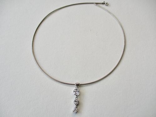 Zilveren snake schakel ketting 50 cm + hanger 4 cm 925zilver, Sieraden, Tassen en Uiterlijk, Kettingen, Zo goed als nieuw, Zilver