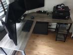 COMPLETE INBOEDEL:Houten Hoekbureau 138cm(B)x75cm(H)x50cm(D), Huis en Inrichting, Bureaus, Ophalen, Zo goed als nieuw, Bureau