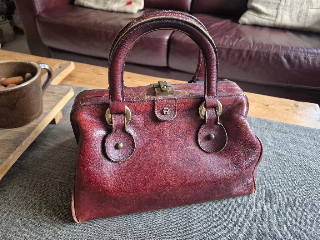 Vintage leren Etienne Aigner handtas, Ophalen of Verzenden, Gebruikt, Bruin, Handtas