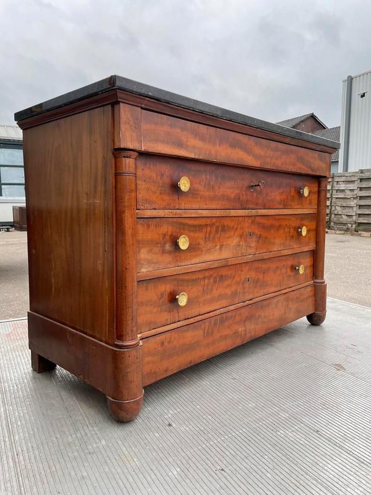 Empire mahonie commode, ladekast mahonie hout ca.1800, Antiek en Kunst, Antiek | Meubels | Kasten, Ophalen of Verzenden
