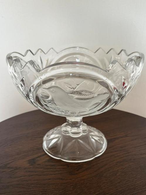 Kristallen coupe “Passereaux” – Cristal d’Arques France, Antiek en Kunst, Antiek | Glas en Kristal, Ophalen