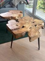Bijzettafeltjes boomstam, Minder dan 55 cm, Gebruikt, Rond, Hout