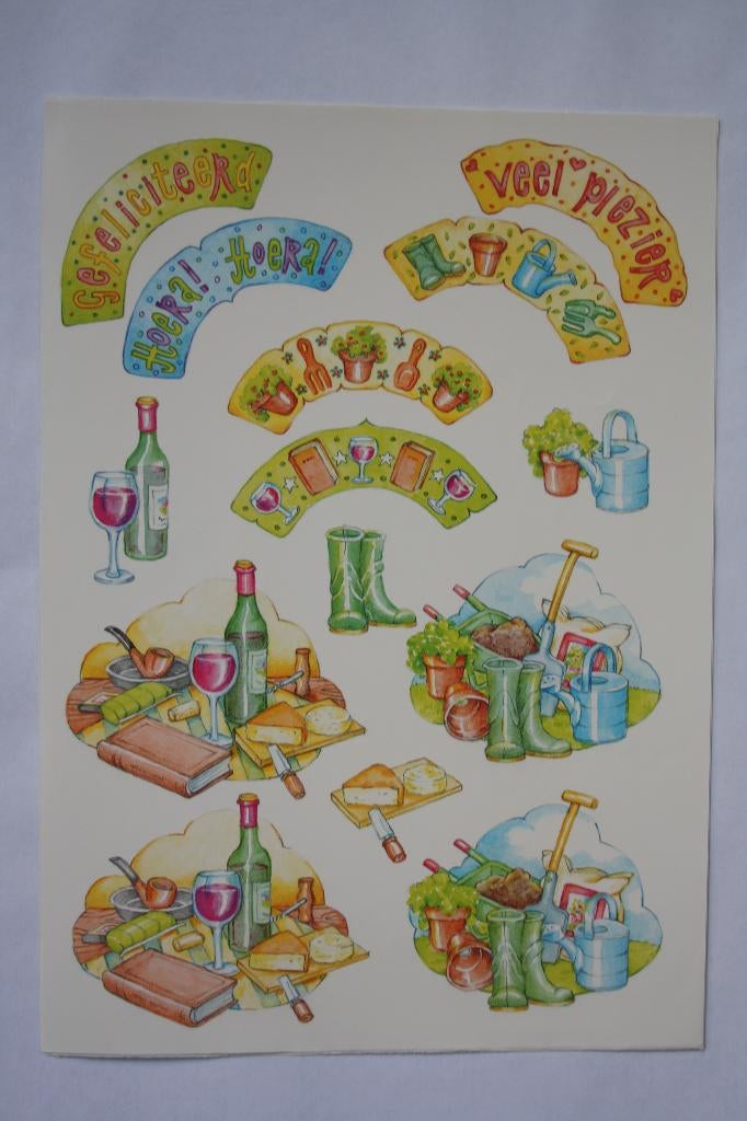 4 stuks Knipvellen 3D feestjes 7046, Verzenden, Nieuw, Overige thema's, Knipvel