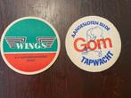 2 bierviltjes Gom Tapwacht en Wings Soest., Ophalen of Verzenden, Gebruikt, Viltje(s), Overige merken