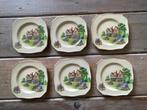 6 x antiek gebak bordje. Royal winton england. Cottages., Antiek en Kunst, Antiek | Servies los, Ophalen