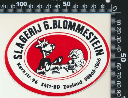 Sticker: Slagerij Blommenstein - Zeeland, Verzamelen, Stickers, Zo goed als nieuw, Bedrijf of Vereniging, Verzenden