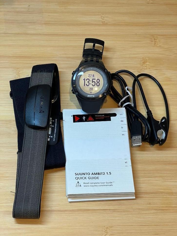 Suunto Ambit 2 Sporthorloge met hartslagborstband, Sieraden, Tassen en Uiterlijk, Sporthorloges, Gebruikt, Windows, Zwart, GPS