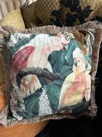 Velours Kussen met Kaketoe en Papegaaien Mars & More, Ophalen of Verzenden, Zo goed als nieuw, Overige kleuren, Vierkant