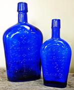 Antieke Drank Flessen - 1x Bodemvondst - Kobalt Blauw Glas, Antiek en Kunst, Antiek | Glas en Kristal, Ophalen of Verzenden