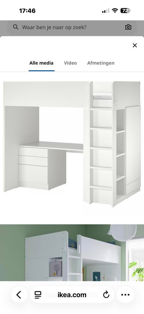 Hoogslaper met bureau en kast, Ophalen of Verzenden, Zo goed als nieuw, Hoogslaper