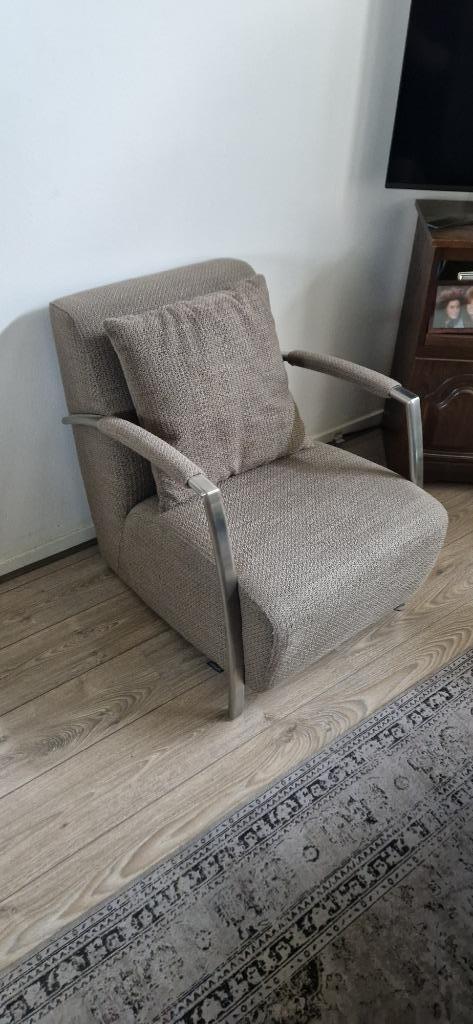 Stoffen stoel, Huis en Inrichting, Fauteuils, Zo goed als nieuw, Metaal, Stof, 75 tot 100 cm, 75 tot 100 cm, Ophalen