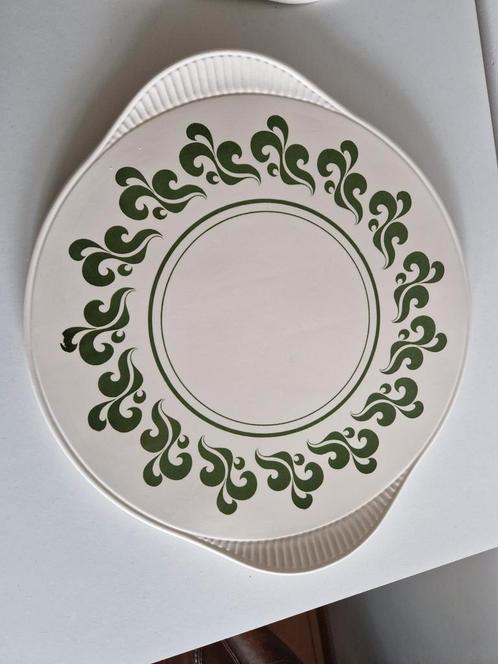 Vlaai schotel edelkeramiek grünstadt antiek vintage, Antiek en Kunst, Antiek | Keramiek en Aardewerk, Ophalen of Verzenden