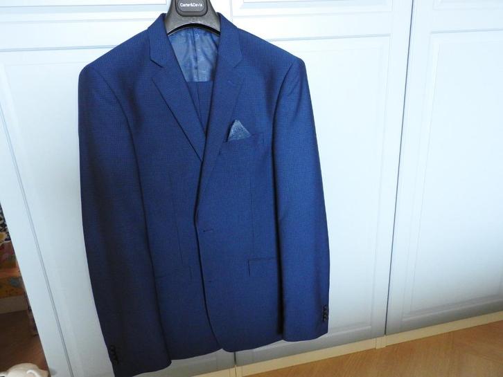 Mooi Carter & Davis pak. Middenblauwe ruit. 51/102 (M) zgan, Kleding | Heren, Kostuums en Colberts, Zo goed als nieuw, Overige maten