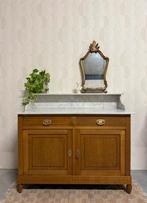 Vintage commode dressoir marmeren blad antiek eikenhout, Antiek en Kunst, Ophalen