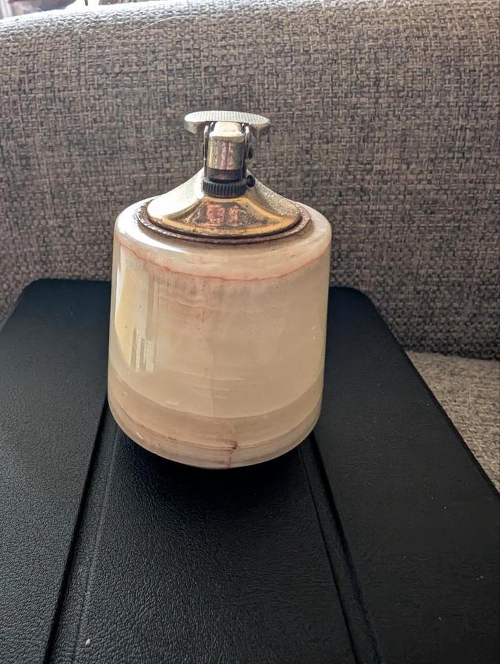 Vintage aansteker marmer onyx jaren 70, Verzamelen, Rookartikelen, Aanstekers en Luciferdoosjes, Gebruikt, Aansteker, Ophalen of Verzenden
