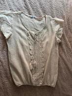Beige blouse met korte mouwen en details, Beige, Maat 46/48 (XL) of groter, Nieuw, Ophalen of Verzenden
