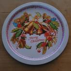Dienblad kerstmotief, Ophalen of Verzenden, Gebruikt, Rond, Metaal