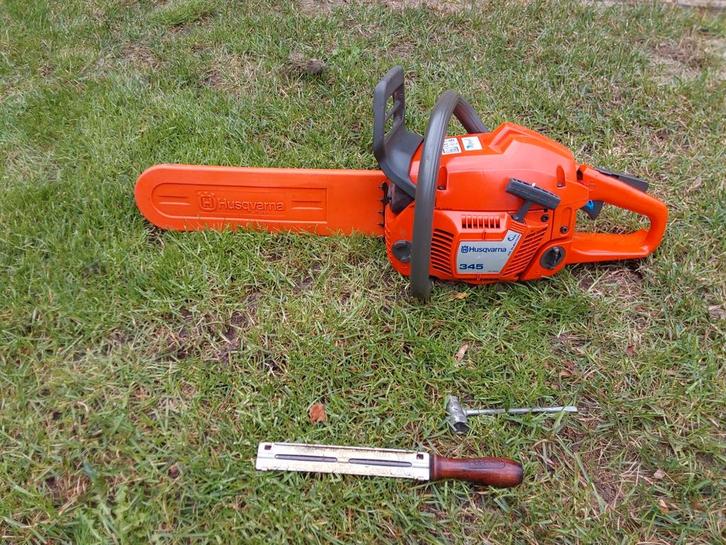 Husqvarna 345 Kettingzaag - Gebruikt, Tuin en Terras, Bladblazers, Gebruikt, Handgedragen, Benzine, Ophalen