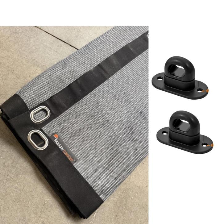 Schaduwdoek 335 x 250 cm – Grijs – incl. patentbeugels, Tuin en Terras, Schaduwdoeken, Nieuw, Ophalen of Verzenden