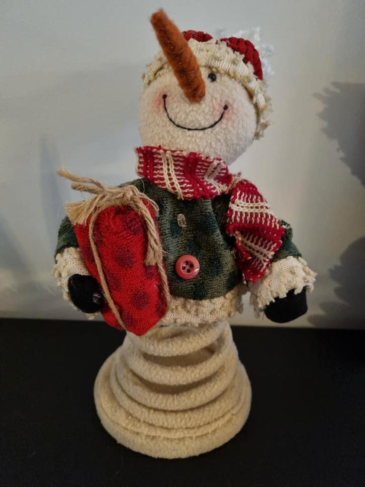 sneeuwpop op springveer, Diversen, Kerst, Zo goed als nieuw, Ophalen of Verzenden