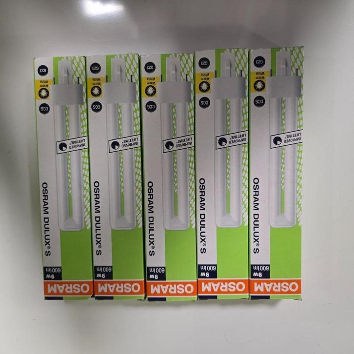 Osram Dulux S Spaarlamp - warm wit - 9W (5 stuks), Huis en Inrichting, Lampen | Losse lampen, Nieuw, Led-lamp, Minder dan 30 watt