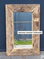 Spiegel 95 x 63 met oud eiken wagonplanken lijst, Huis en Inrichting, Woonaccessoires | Spiegels, Ophalen, Nieuw, Minder dan 100 cm