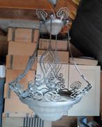 Mooie smeedijzeren luchter (1930), Huis en Inrichting, Lampen | Kroonluchters, Ophalen of Verzenden, Gebruikt, Glas