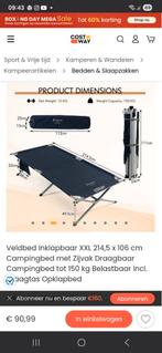 XXL Opklapbaar Veldbed Costway - Nieuw in Tas, Ophalen of Verzenden, Nieuw, Metaal, Inklapbaar