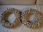 2 rotan / rieten kransen Ø40 cm, Huis en Inrichting, Woonaccessoires | Kransen, Ophalen of Verzenden, Zo goed als nieuw