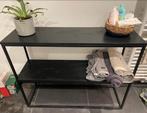 Zwarte Sidetable - zwart - in goede staat, Met plank(en), Zo goed als nieuw, Metaal, 25 tot 50 cm
