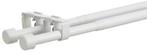 Curtain rod set, single and doubble, Ophalen, Wit, 150 tot 200 cm, Steel, Epoxy powder coating